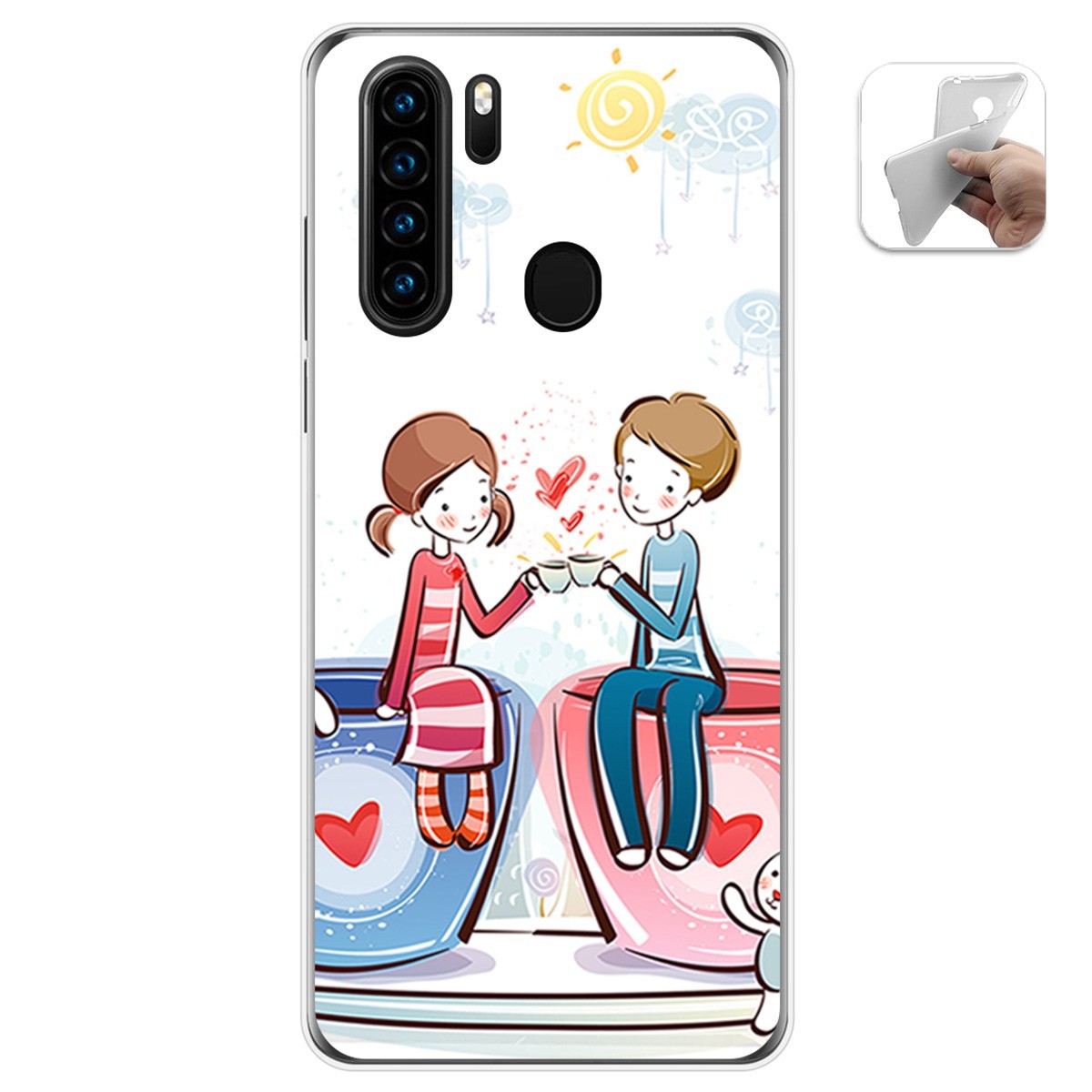 Funda Gel Tpu para Blackview A80 Pro diseño Café Dibujos