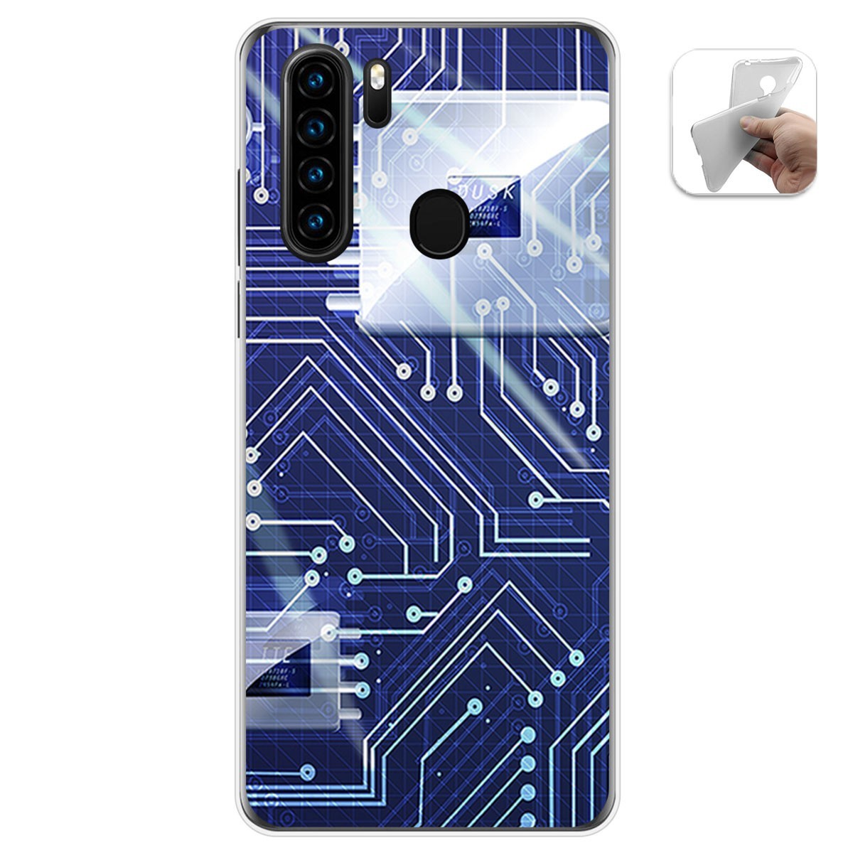 Funda Gel Tpu para Blackview A80 Pro diseño Circuito Dibujos