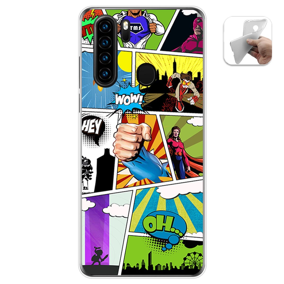 Funda Gel Tpu para Blackview A80 Pro diseño Comic Dibujos