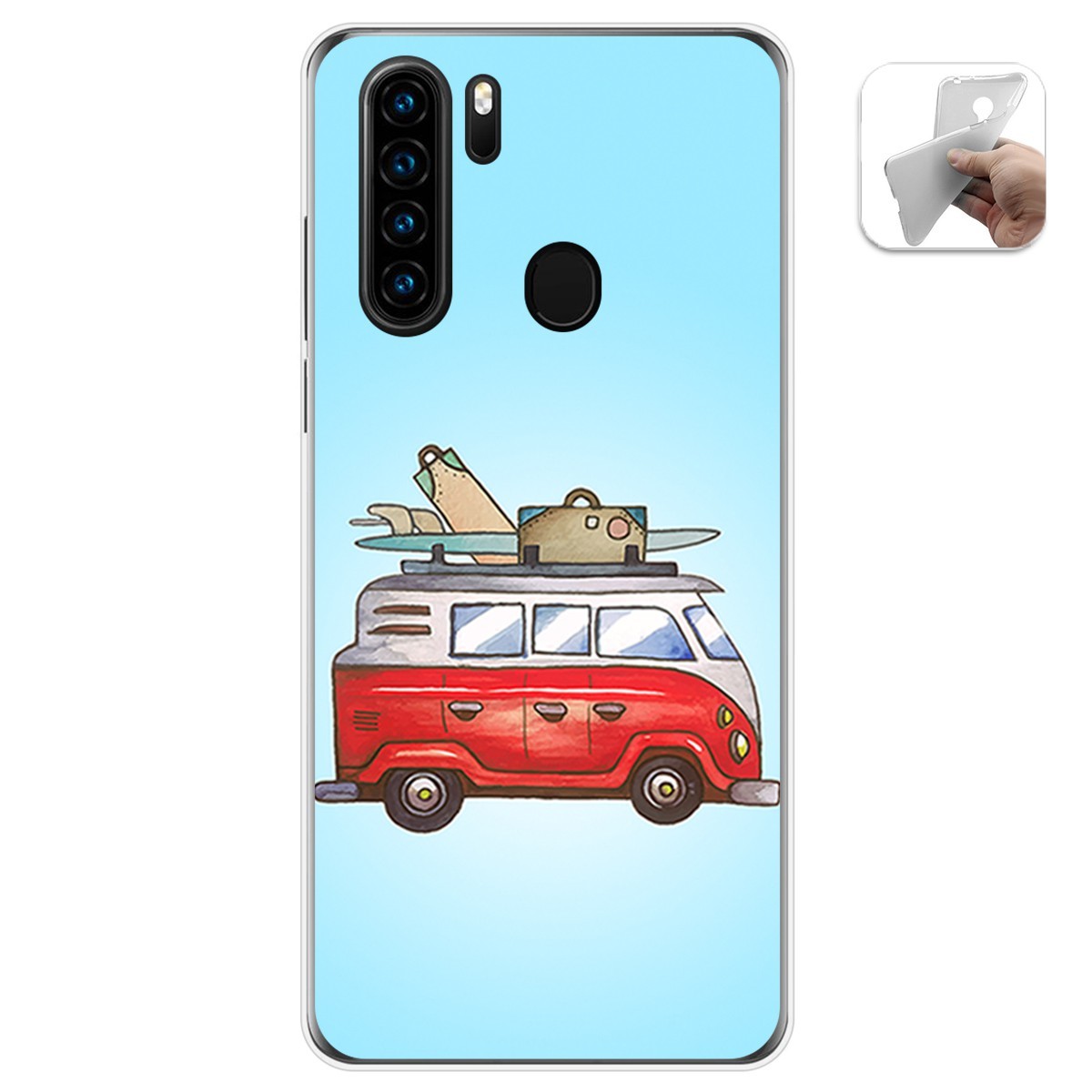 Funda Gel Tpu para Blackview A80 Pro diseño Furgoneta Dibujos
