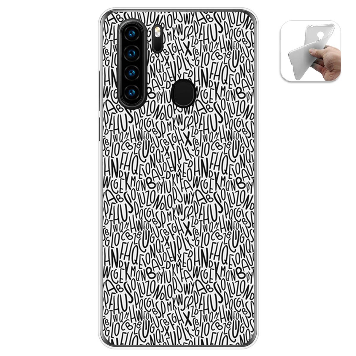 Funda Gel Tpu para Blackview A80 Pro diseño Letras Dibujos