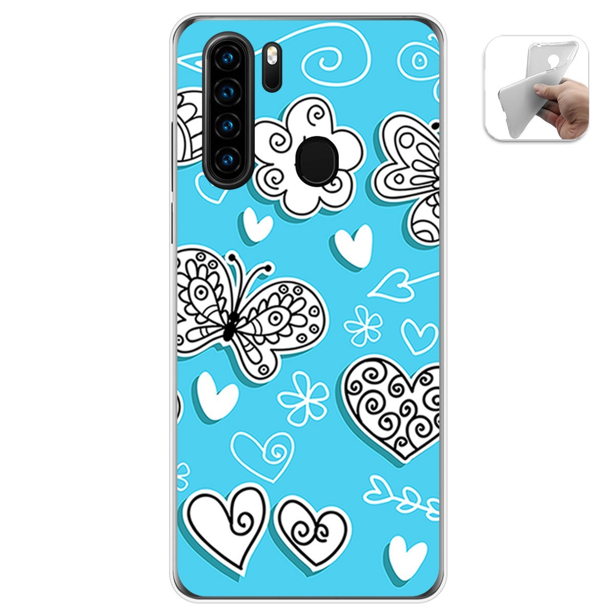 Funda Gel Tpu para Blackview A80 Pro diseño Mariposas Dibujos