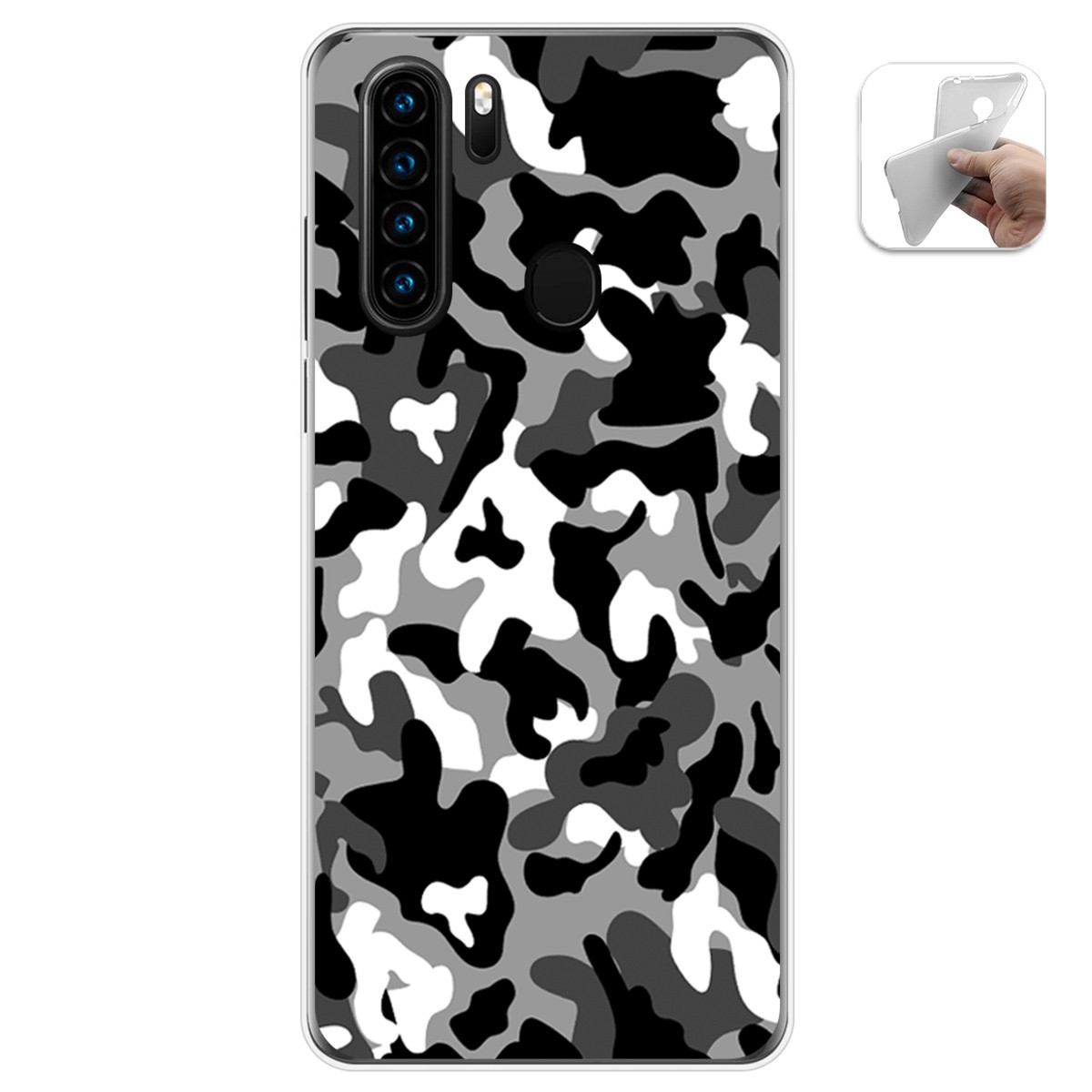 Funda Gel Tpu para Blackview A80 Pro diseño Snow Camuflaje Dibujos