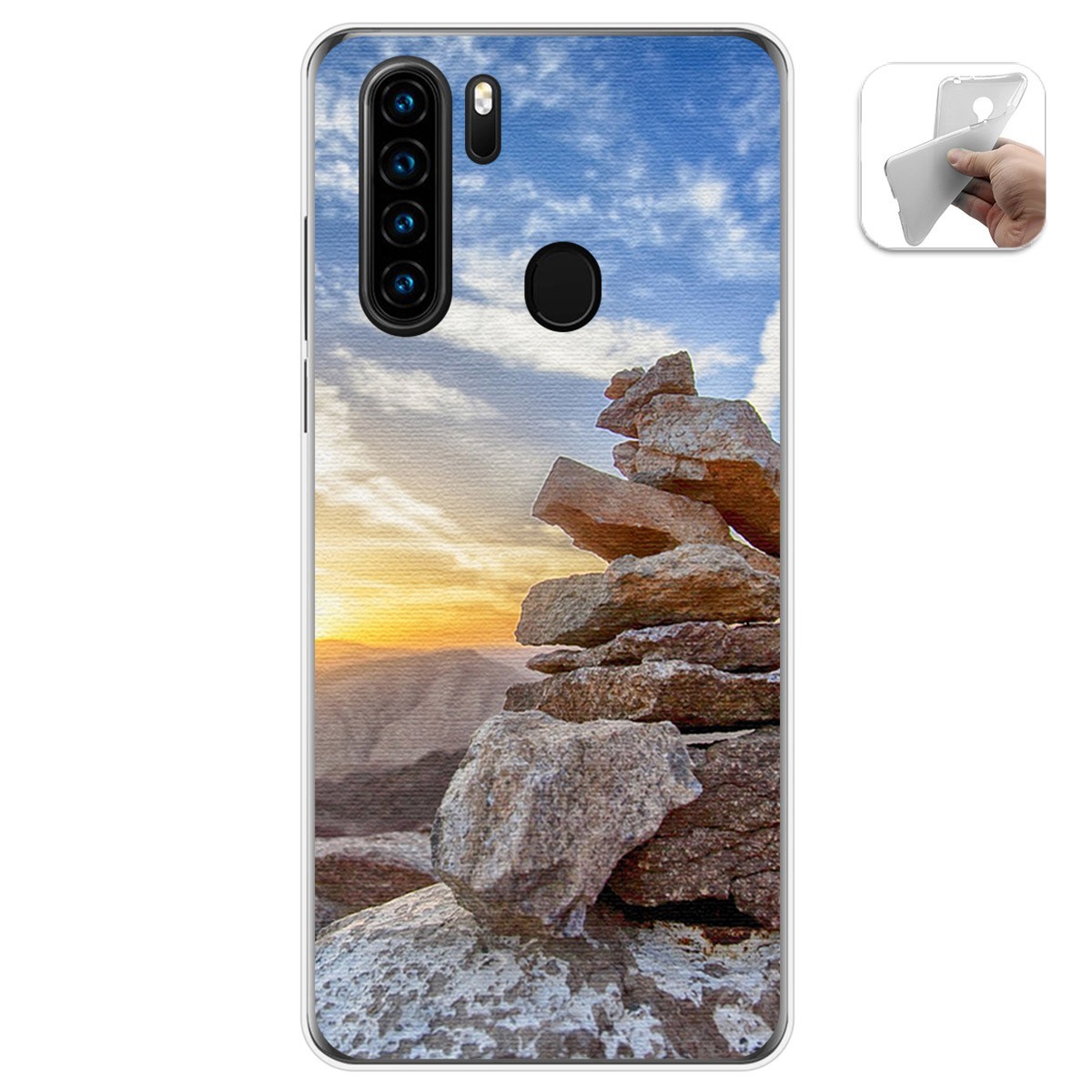 Funda Gel Tpu para Blackview A80 Pro diseño Sunset Dibujos