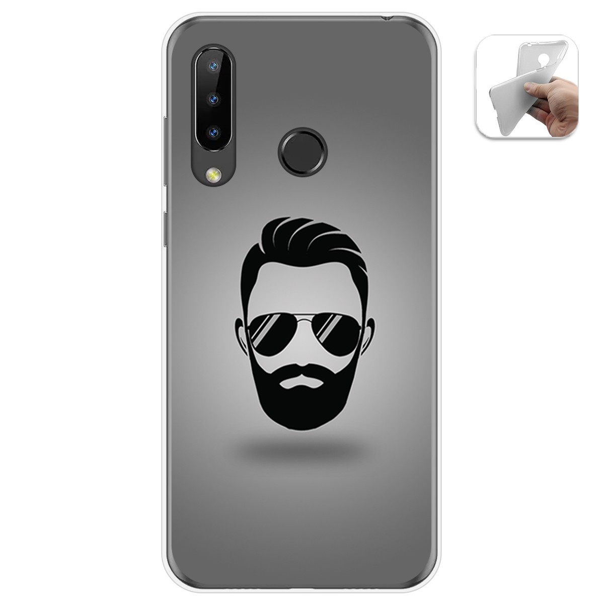 Funda Gel Tpu para Doogee N20 diseño Barba Dibujos