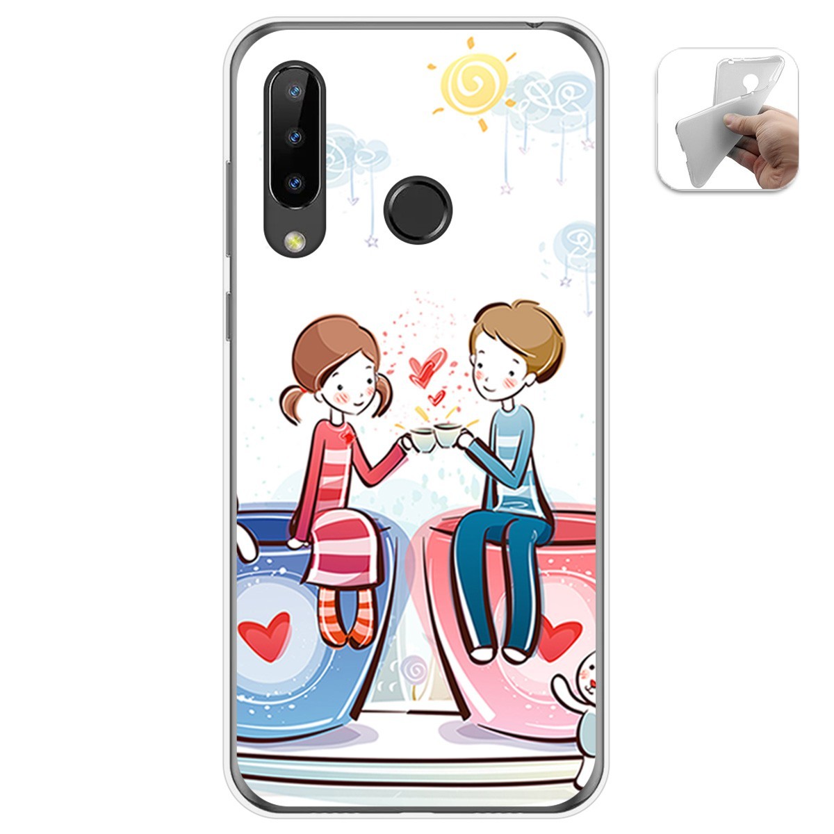 Funda Gel Tpu para Doogee N20 diseño Café Dibujos