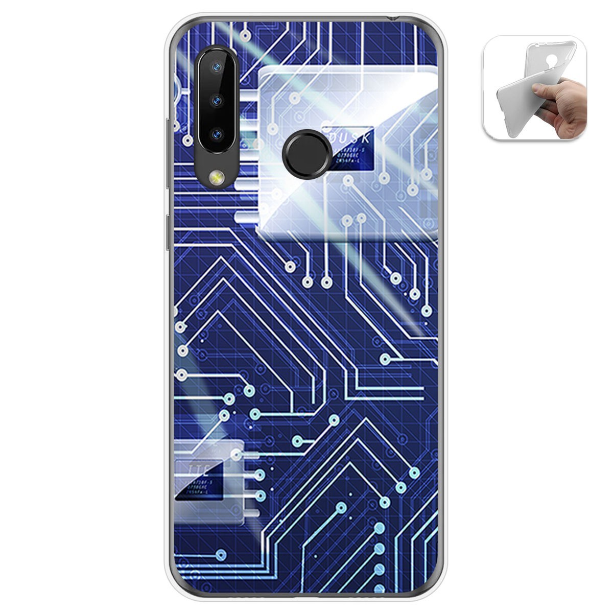 Funda Gel Tpu para Doogee N20 diseño Circuito Dibujos