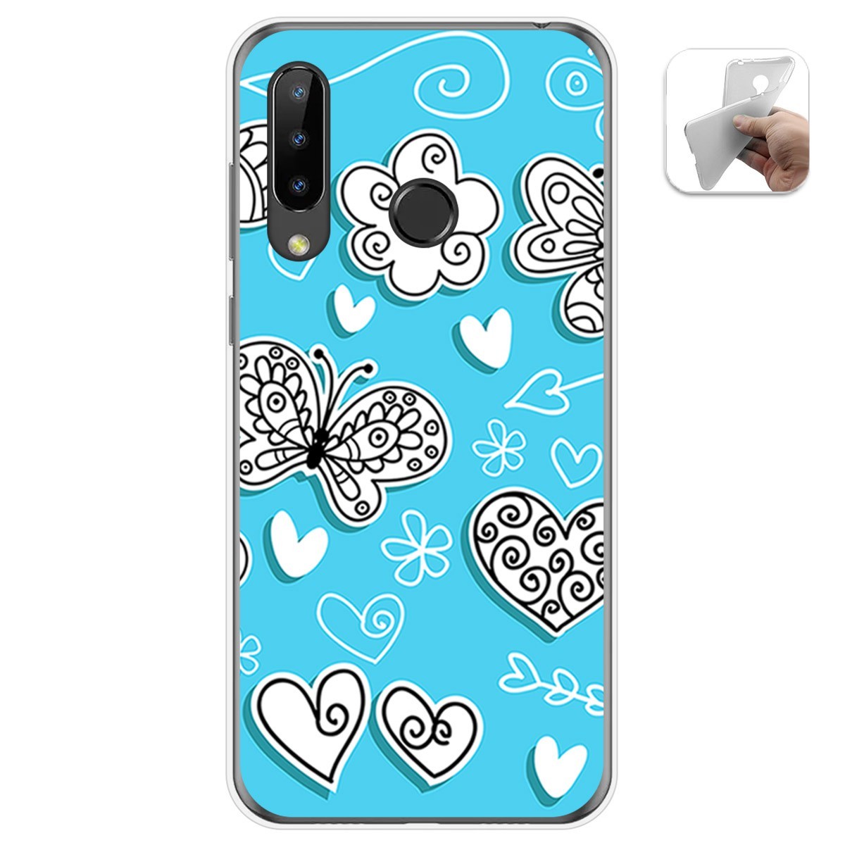 Funda Gel Tpu para Doogee N20 diseño Mariposas Dibujos