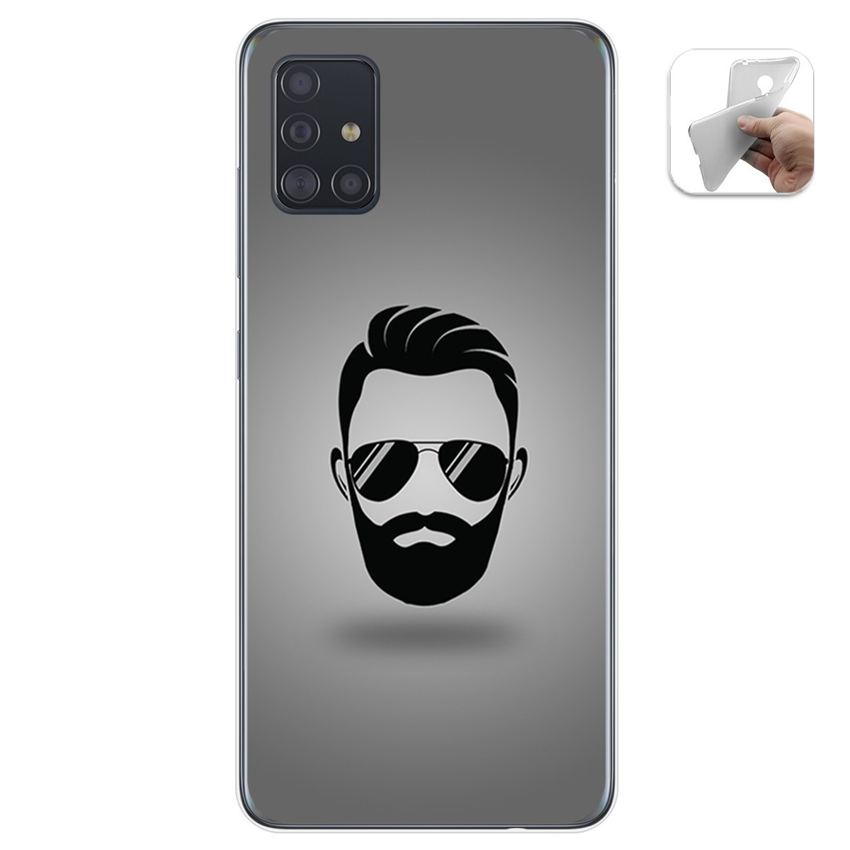 Funda Gel Tpu para Samsung Galaxy A51 diseño Barba Dibujos