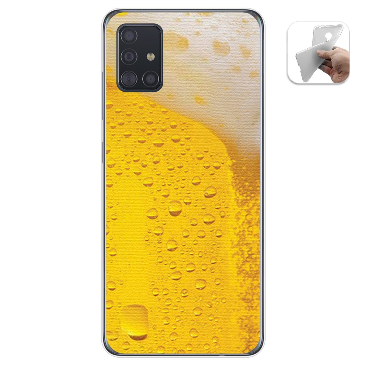 Funda Gel Tpu para Samsung Galaxy A51 diseño Cerveza Dibujos