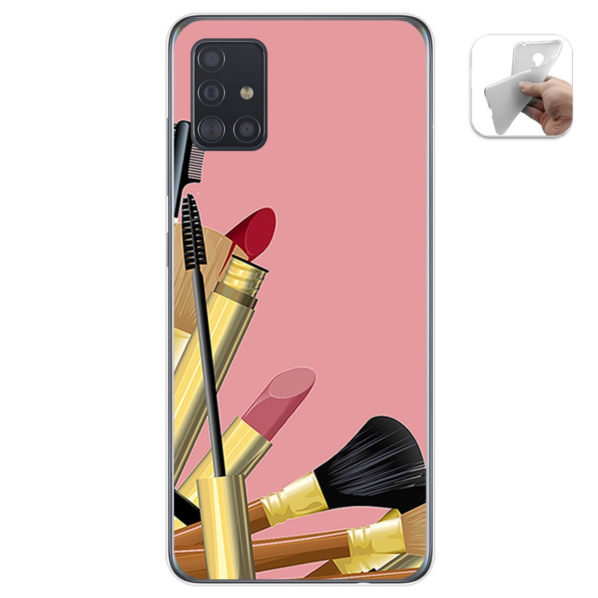 Funda Gel Tpu para Samsung Galaxy A51 diseño Brochas Dibujos