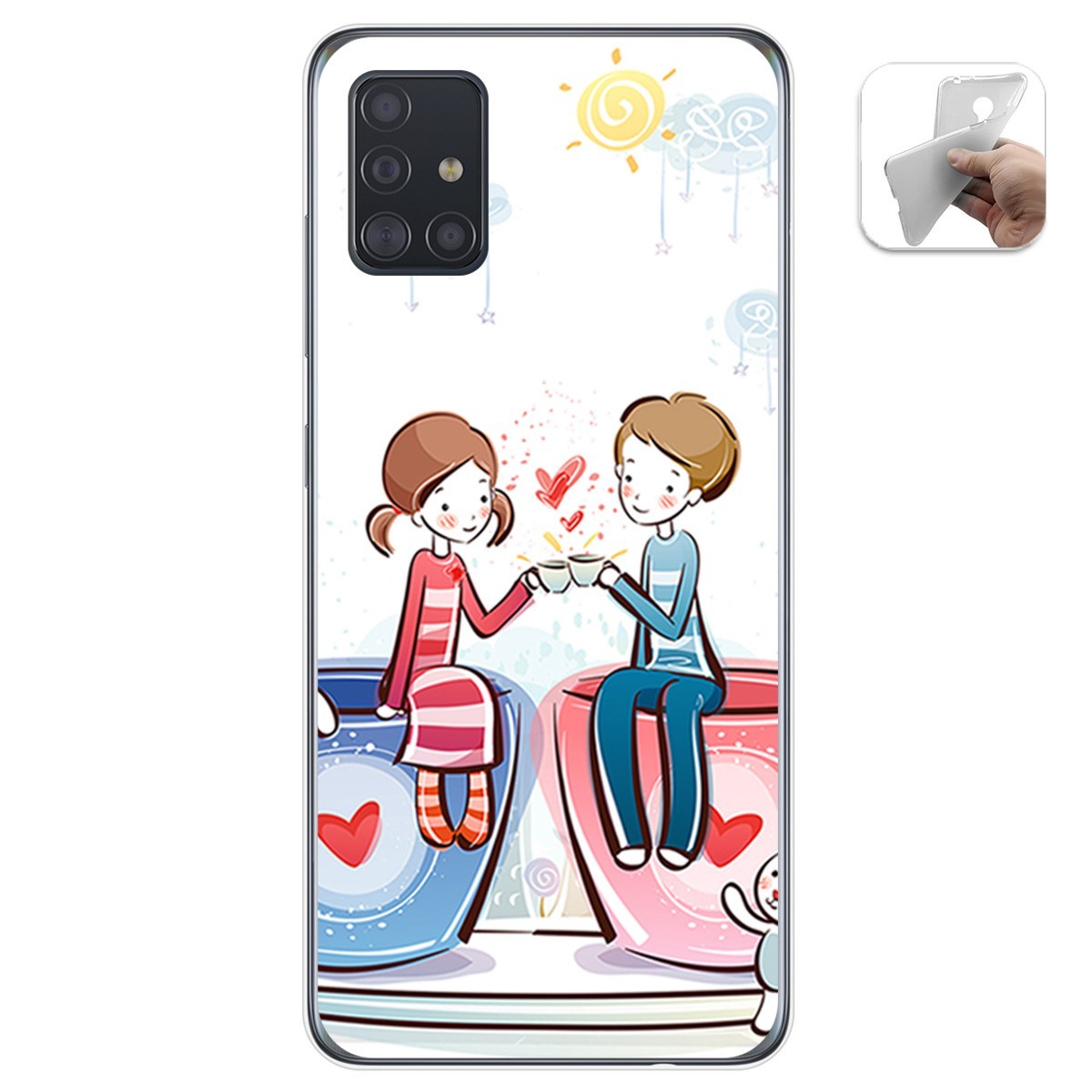 Funda Gel Tpu para Samsung Galaxy A51 diseño Café Dibujos