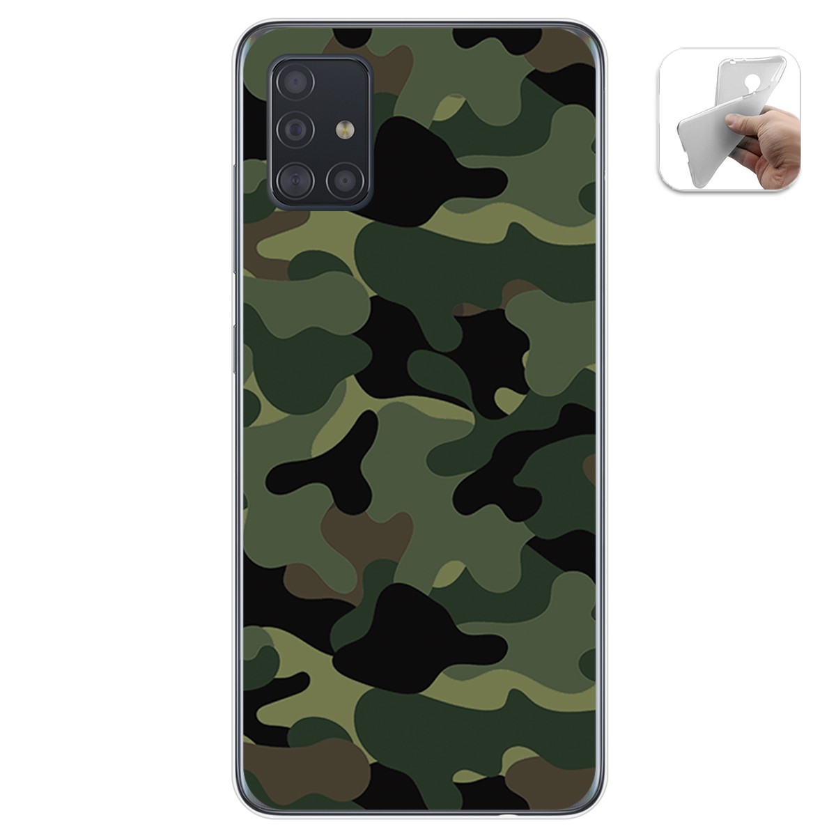 Funda Gel Tpu para Samsung Galaxy A51 diseño Camuflaje Dibujos