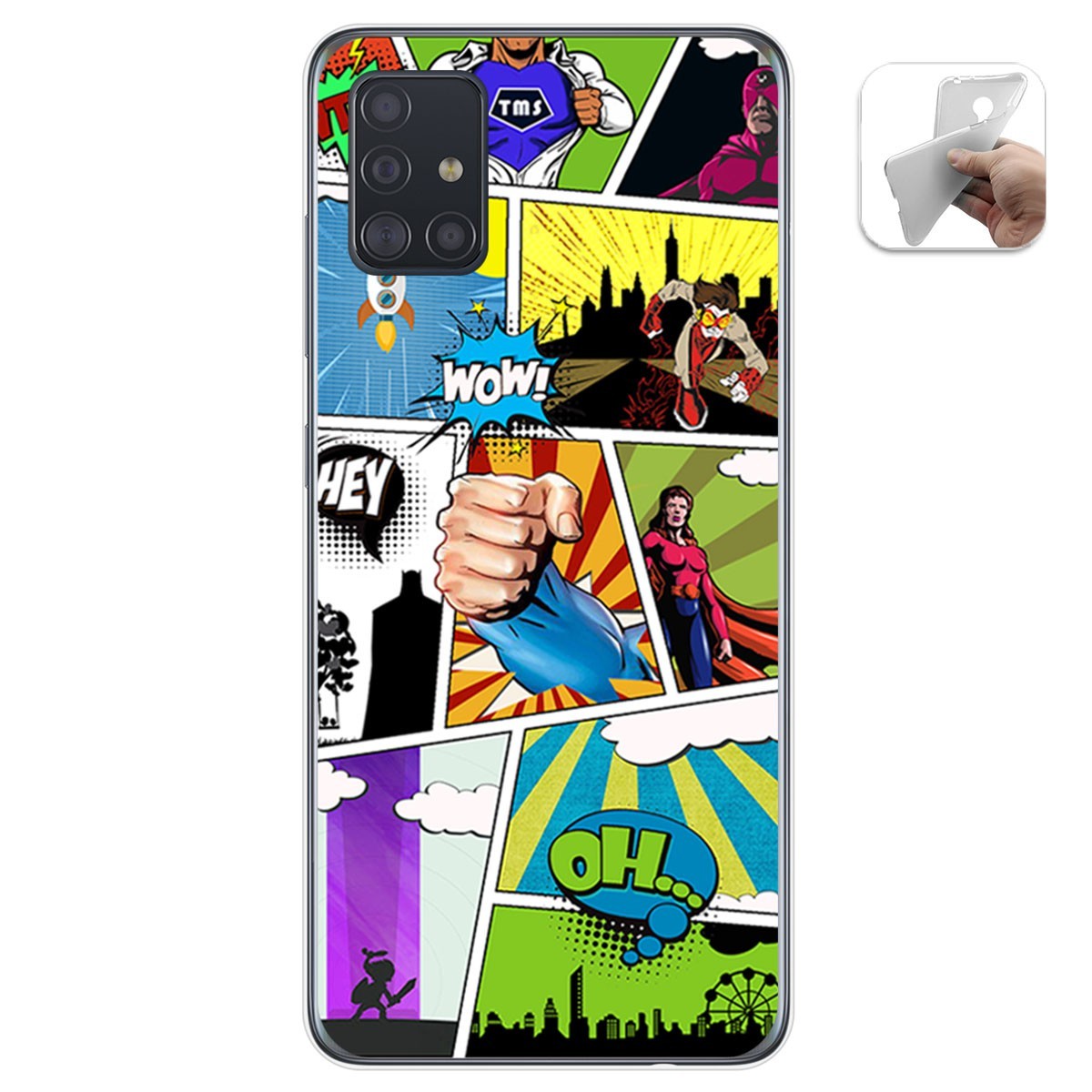 Funda Gel Tpu para Samsung Galaxy A51 diseño Comic Dibujos