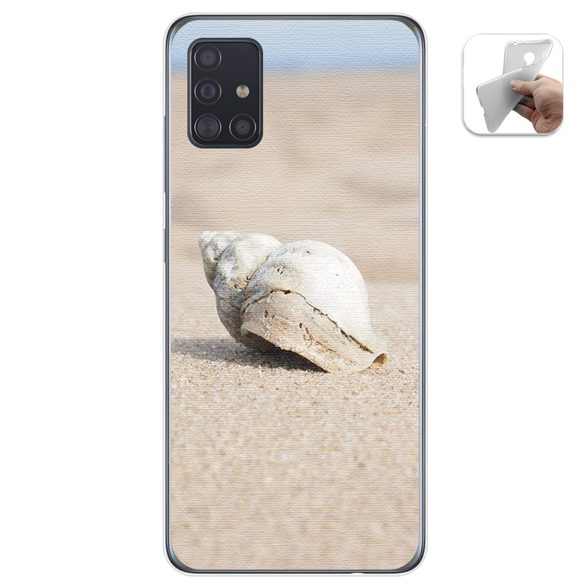 Funda Gel Tpu para Samsung Galaxy A51 diseño Concha Dibujos