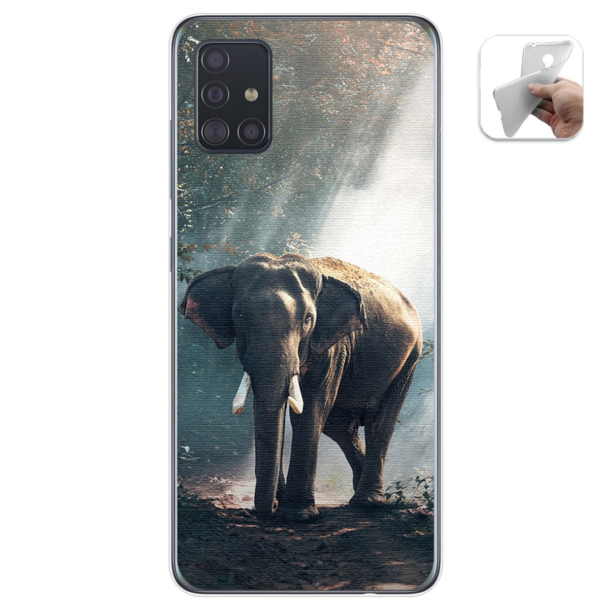 Funda Gel Tpu para Samsung Galaxy A51 diseño Elefante Dibujos