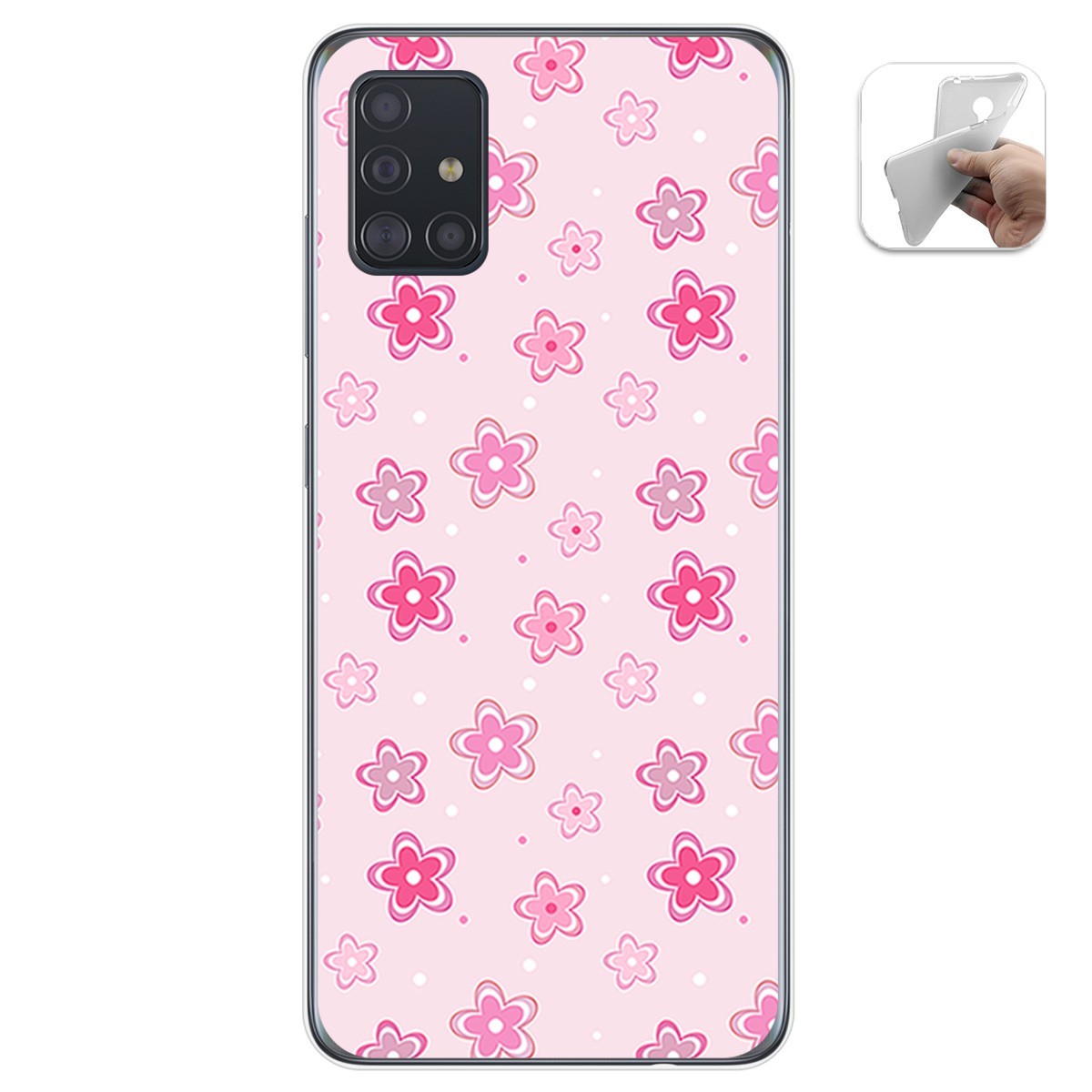 Funda Gel Tpu para Samsung Galaxy A51 diseño Flores Dibujos