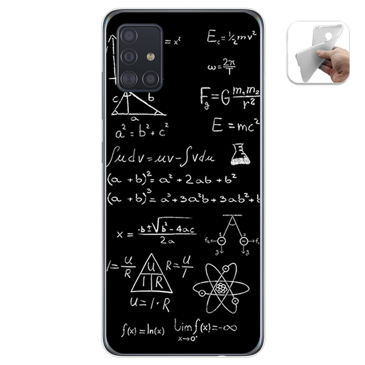 Funda Gel Tpu para Samsung Galaxy A51 diseño Formulas Dibujos