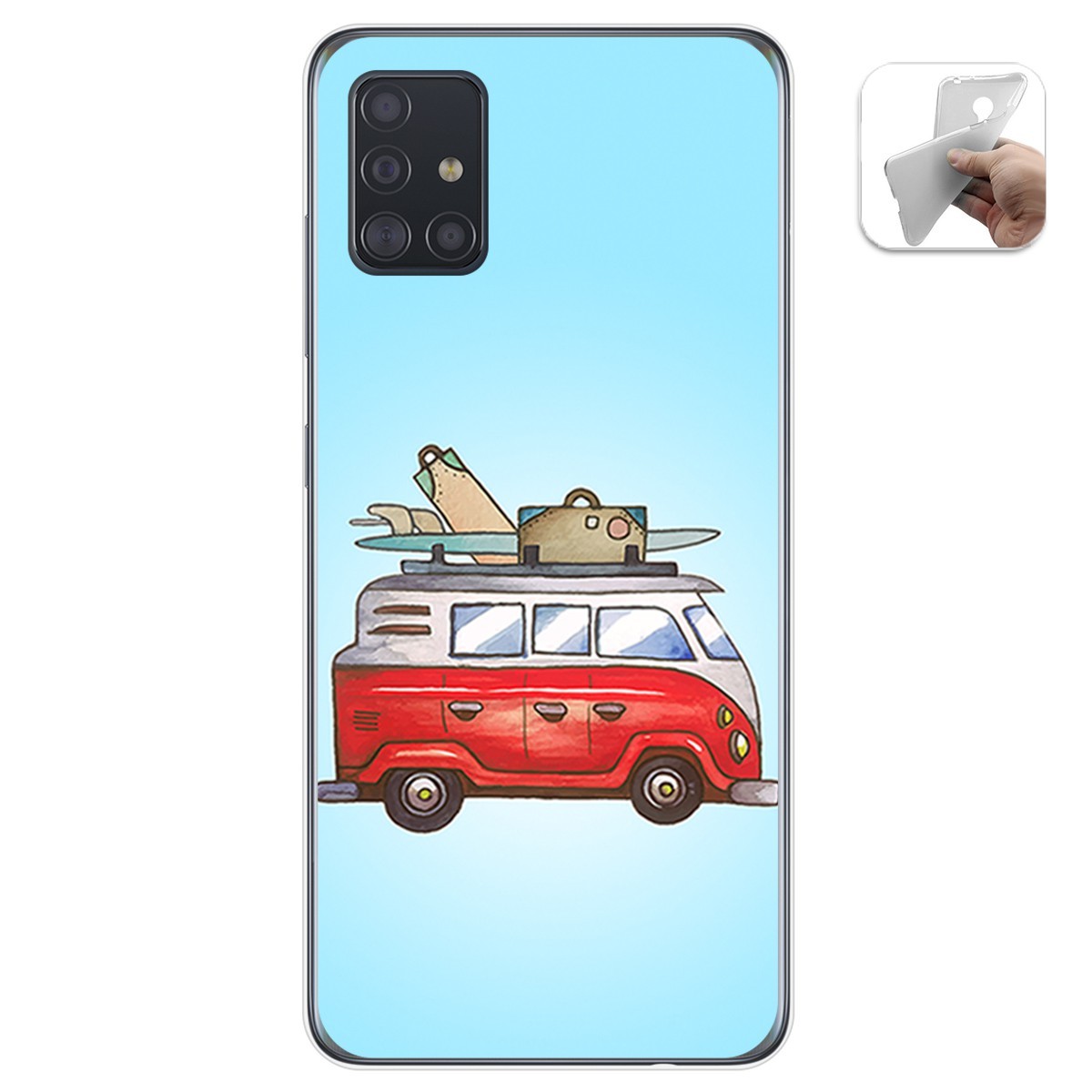 Funda Gel Tpu para Samsung Galaxy A51 diseño Furgoneta Dibujos