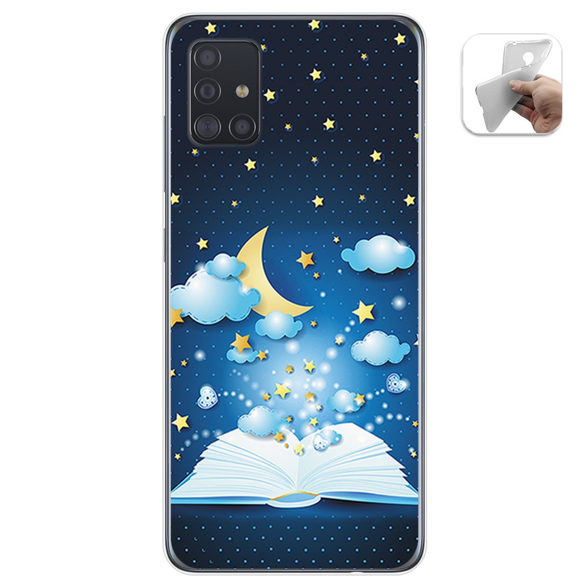 Funda Gel Tpu para Samsung Galaxy A51 diseño Libro Cuentos Dibujos