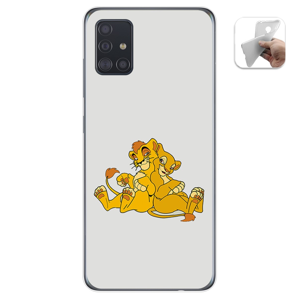 Funda Gel Tpu para Samsung Galaxy A51 diseño Leones Dibujos