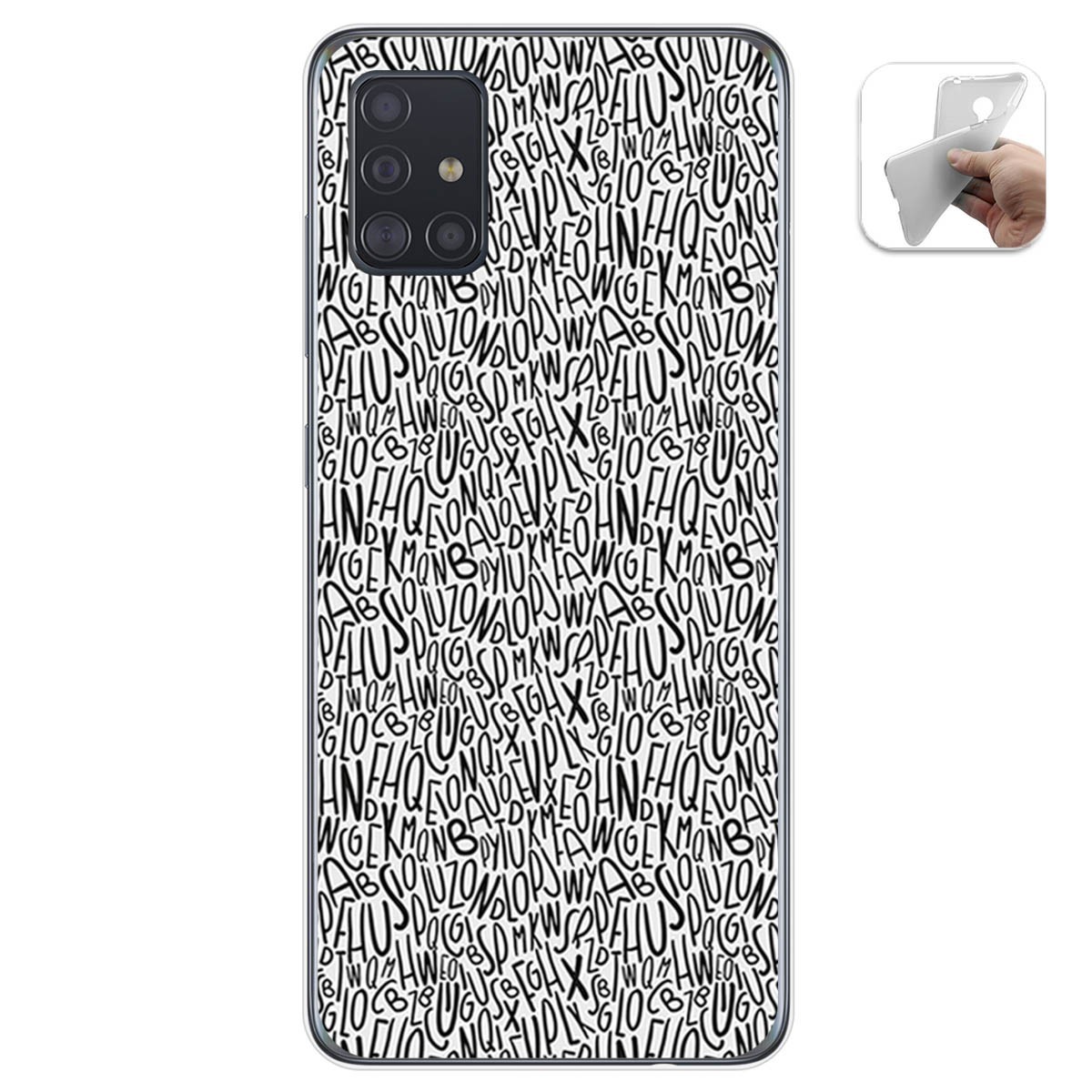 Funda Gel Tpu para Samsung Galaxy A51 diseño Letras Dibujos