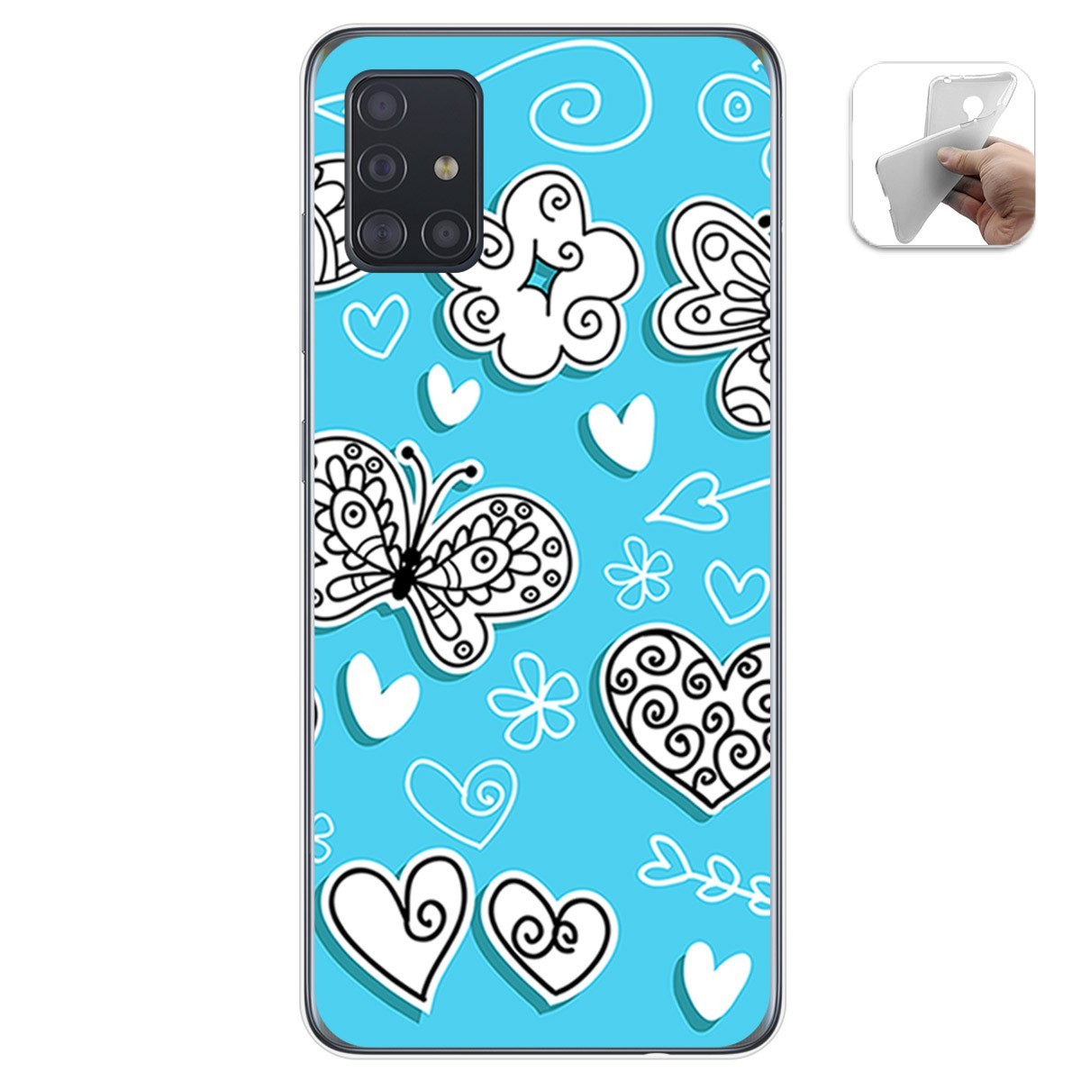 Funda Gel Tpu para Samsung Galaxy A51 diseño Mariposas Dibujos