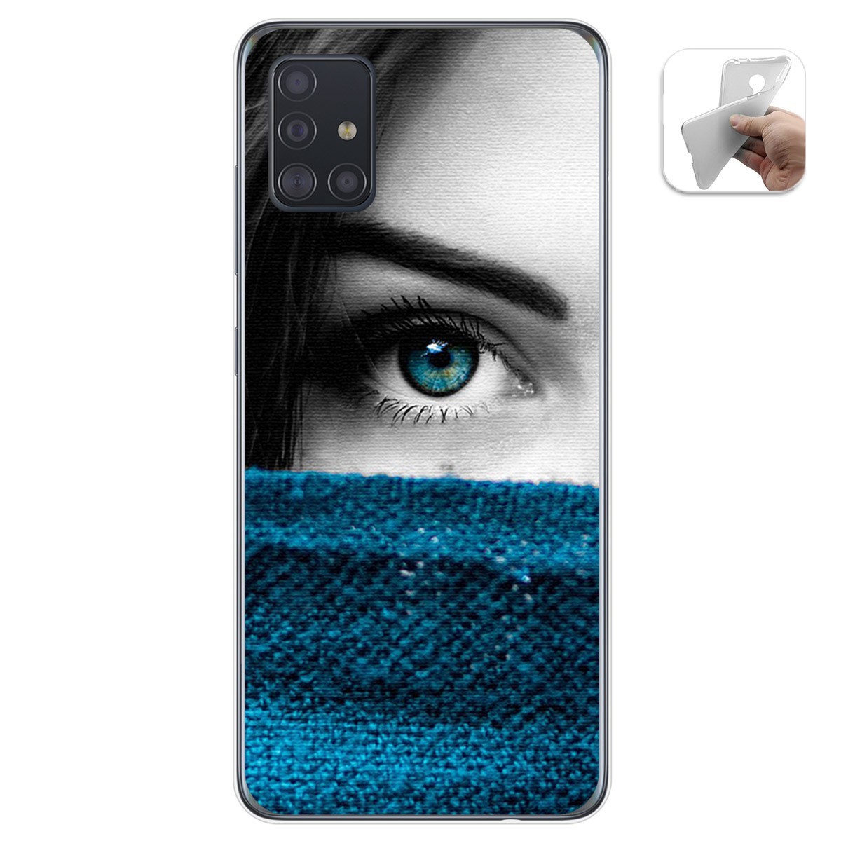 Funda Gel Tpu para Samsung Galaxy A51 diseño Ojo Dibujos