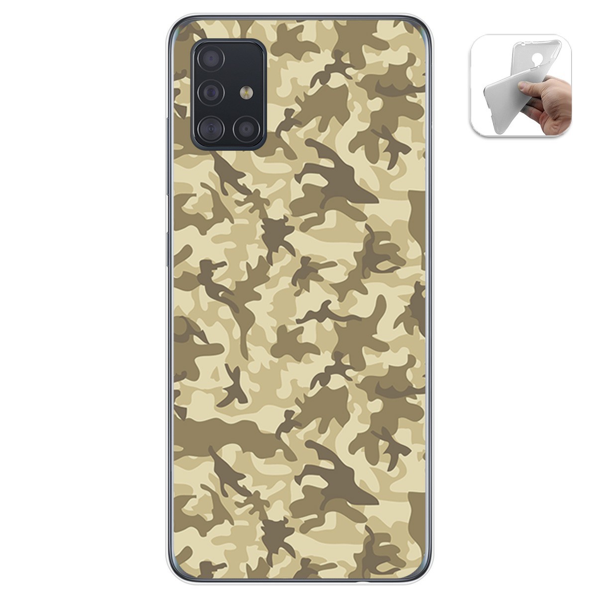 Funda Gel Tpu para Samsung Galaxy A51 diseño Sand Camuflaje Dibujos