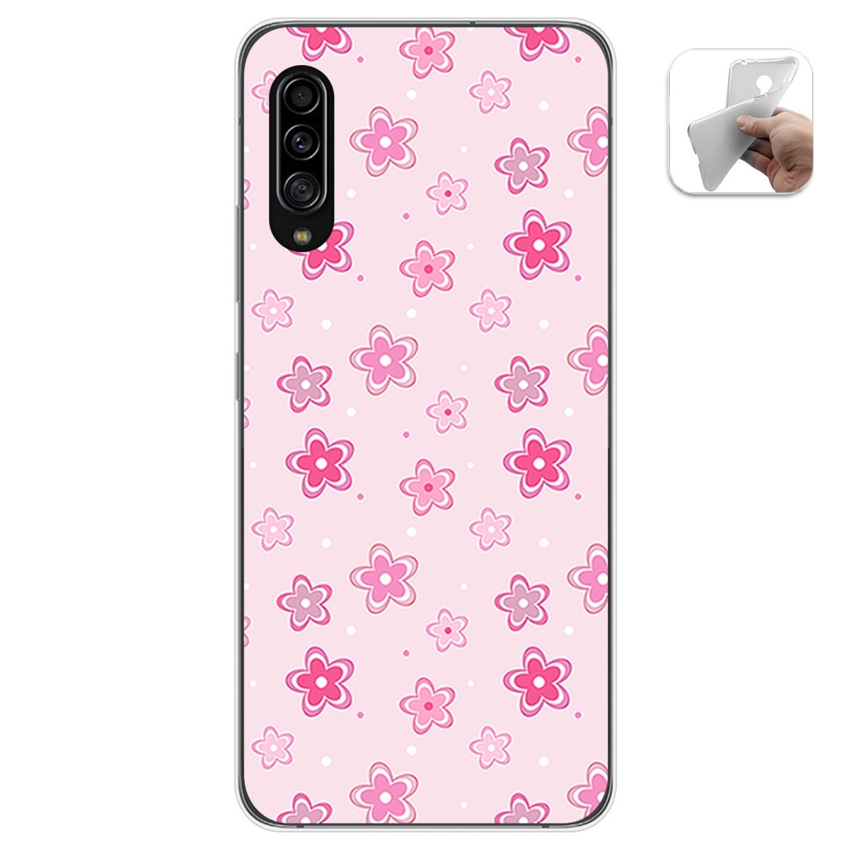 Funda Gel Tpu para Samsung Galaxy A90 5G diseño Flores Dibujos