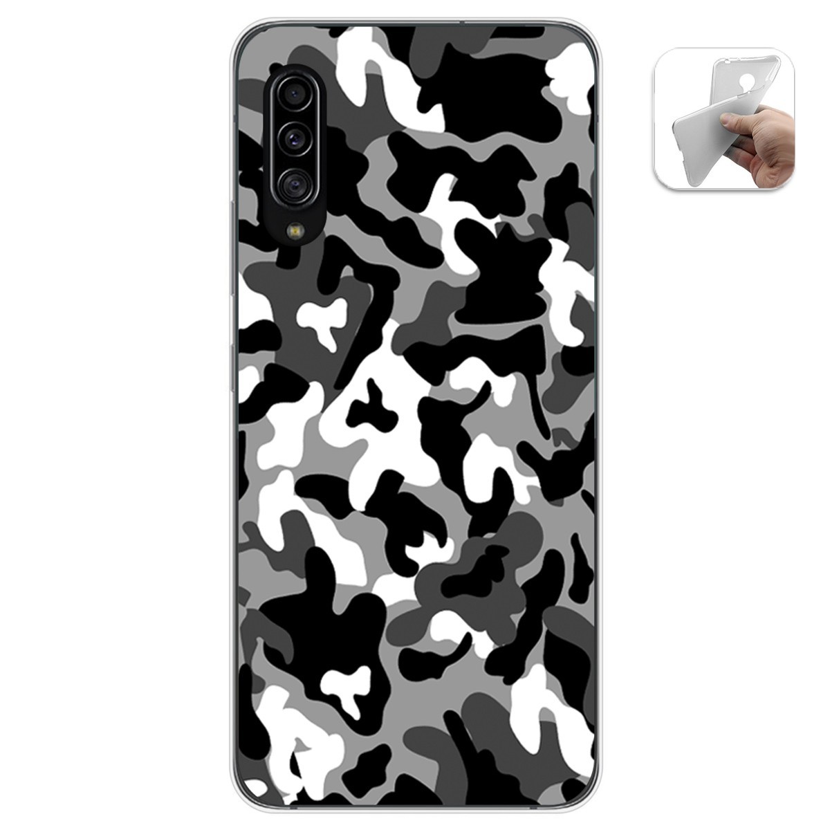 Funda Gel Tpu para Samsung Galaxy A90 5G diseño Snow Camuflaje Dibujos