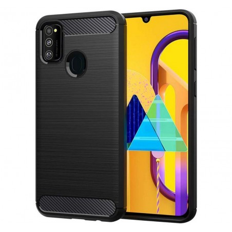 Funda Gel Tpu Tipo Carbon Negra para Samsung Galaxy M30s / M21