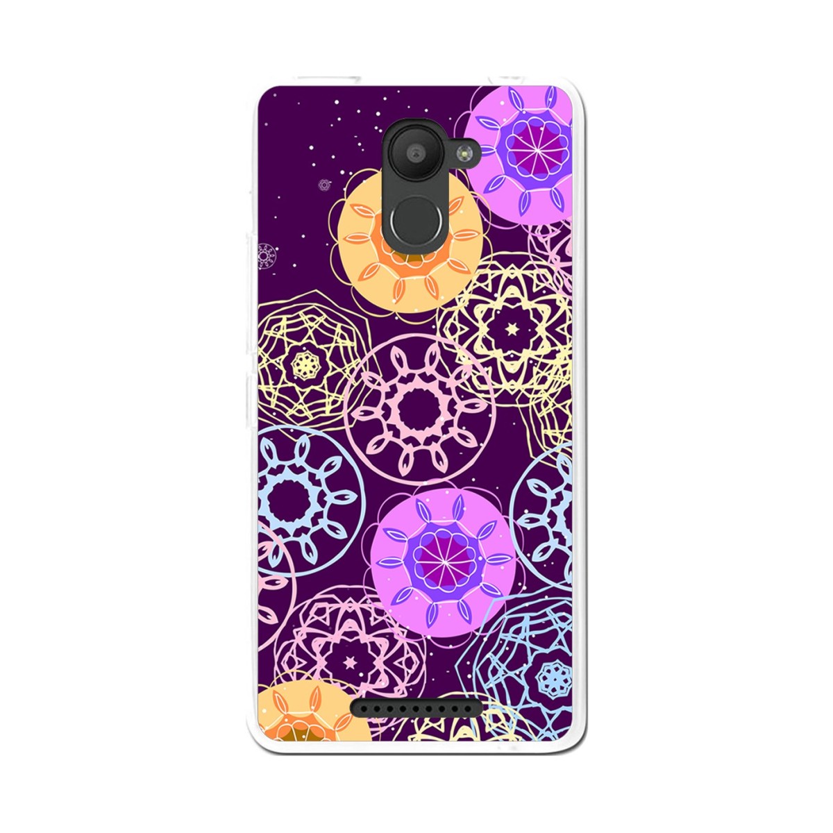 Funda Gel Tpu para Bq Aquaris U Plus Diseño Radial Dibujos