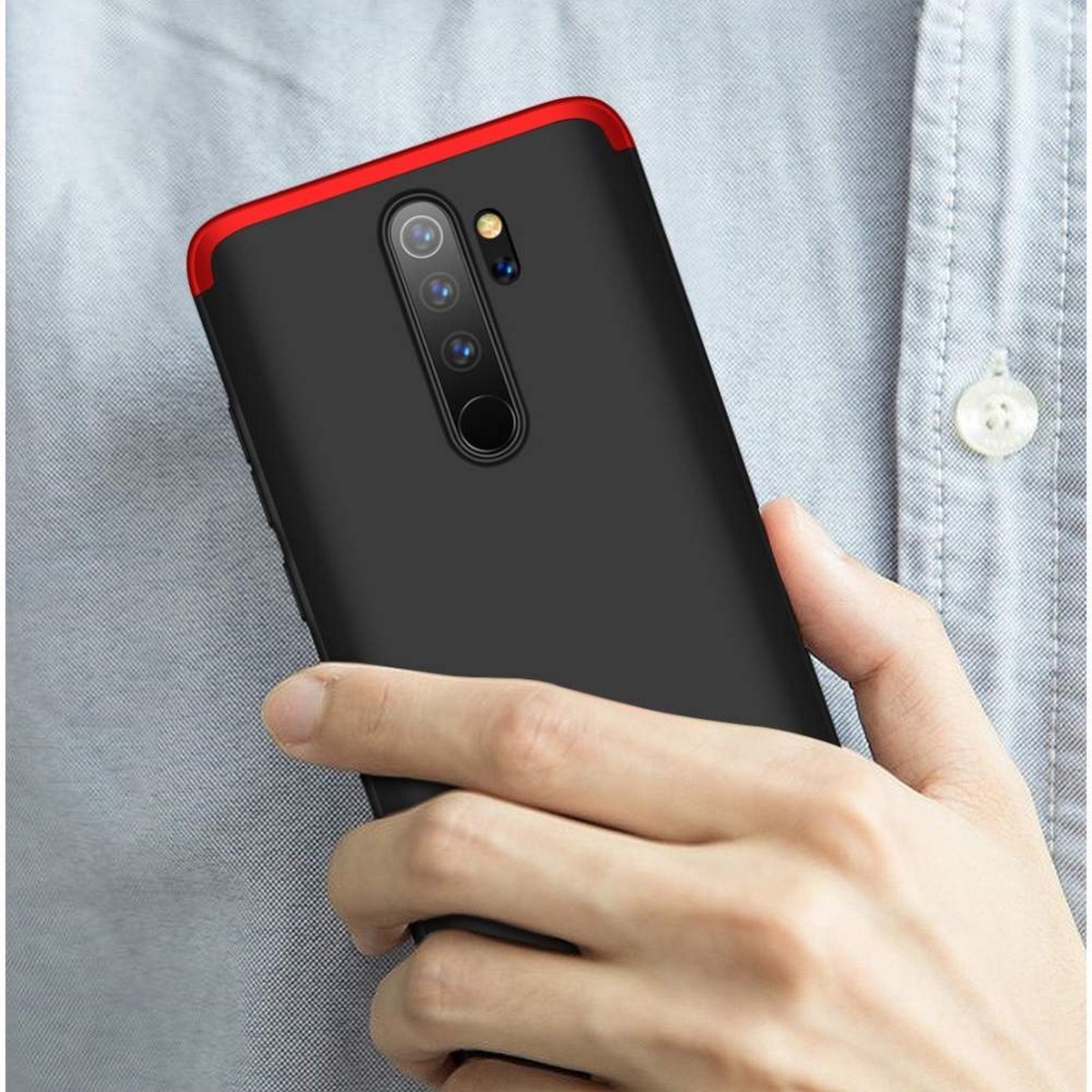 Funda Carcasa GKK 360 para Xiaomi Redmi Note 8 Pro Color Negra / Roja