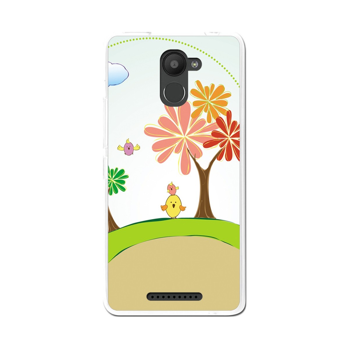 Funda Gel Tpu para Bq Aquaris U Plus Diseño Primavera Dibujos