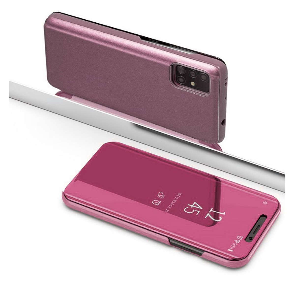 Funda Flip Cover Clear View para Samsung Galaxy A51 color Rosa