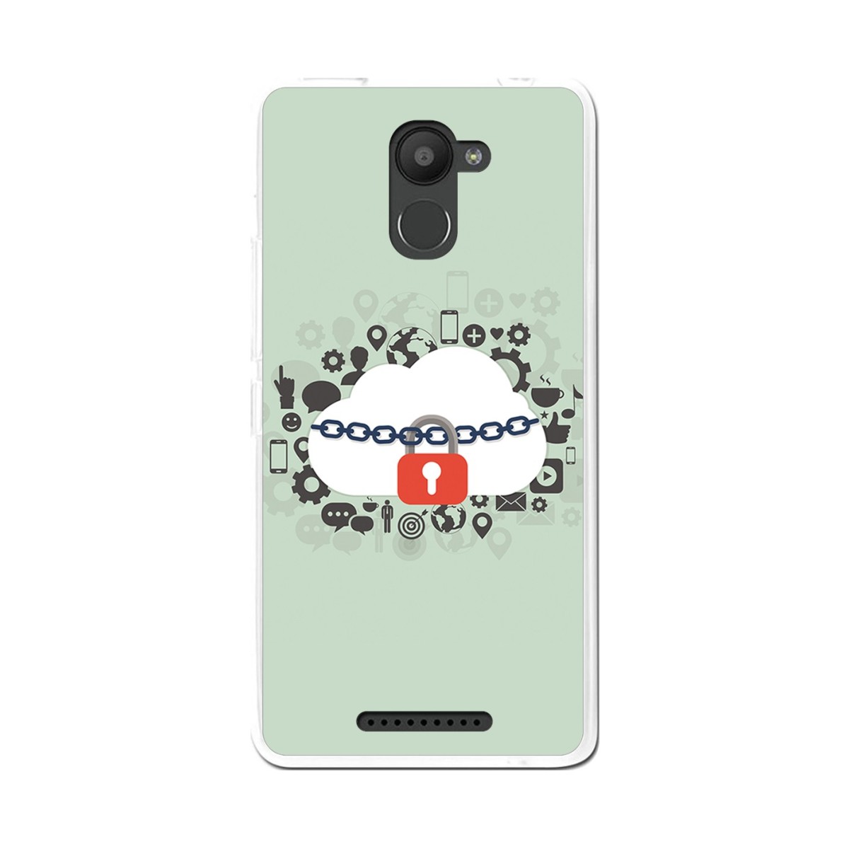Funda Gel Tpu para Bq Aquaris U Plus Diseño Nube Dibujos