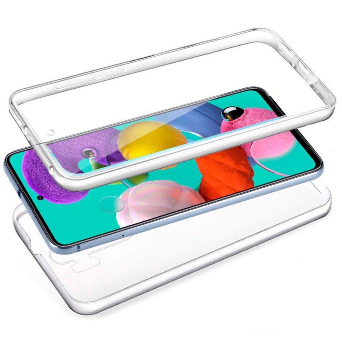 Funda Completa Transparente Pc + Tpu Full Body 360 para Samsung Galaxy A51