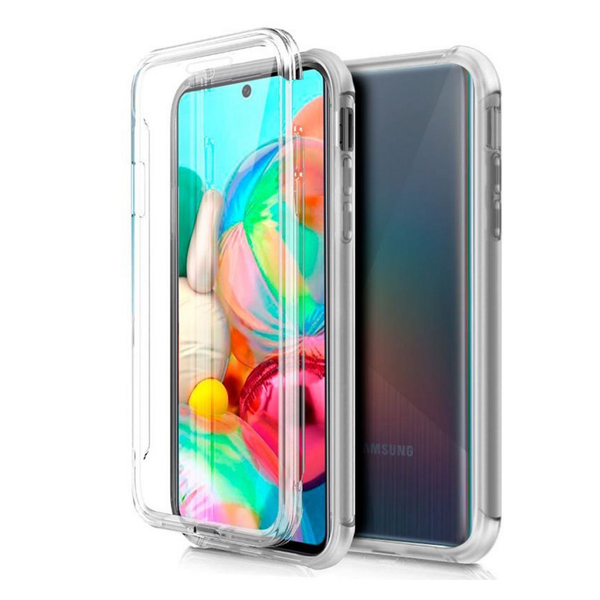 Funda Completa Transparente Pc + Tpu Full Body 360 para Samsung Galaxy A71