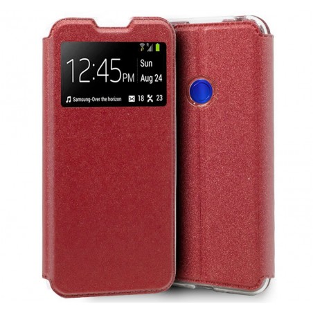 Funda Libro Soporte con Ventana para Xiaomi Redmi Note 8T Color Roja