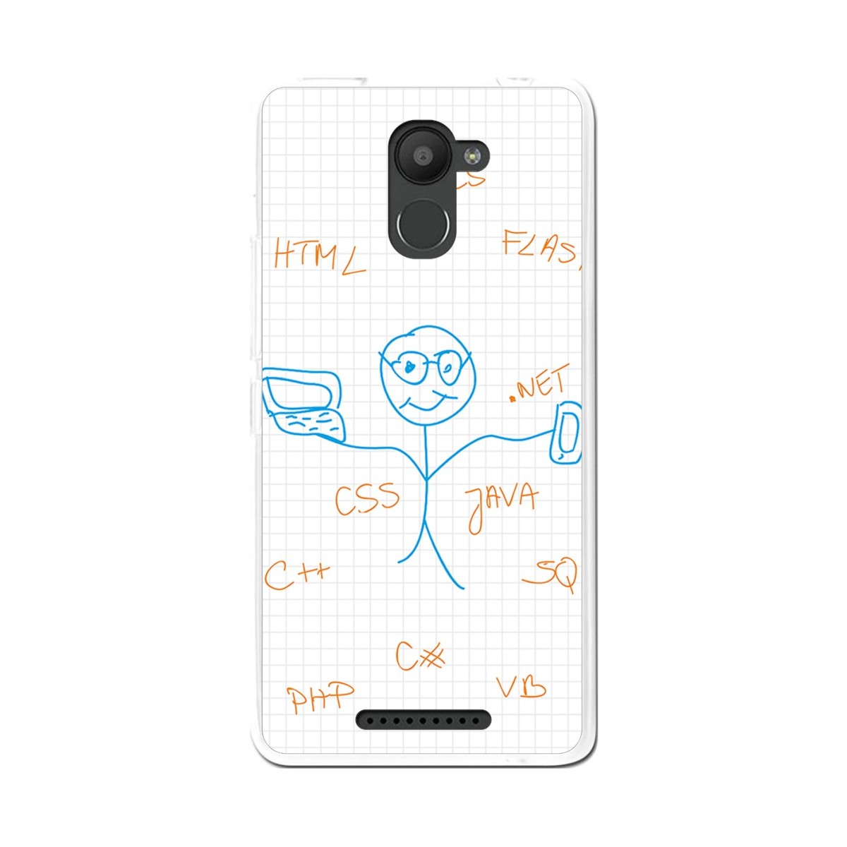 Funda Gel Tpu para Bq Aquaris U Plus Diseño Informatico Dibujos