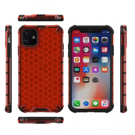 Funda Tipo Honeycomb Armor (Pc+Tpu) Roja para Iphone 11 (6.1)