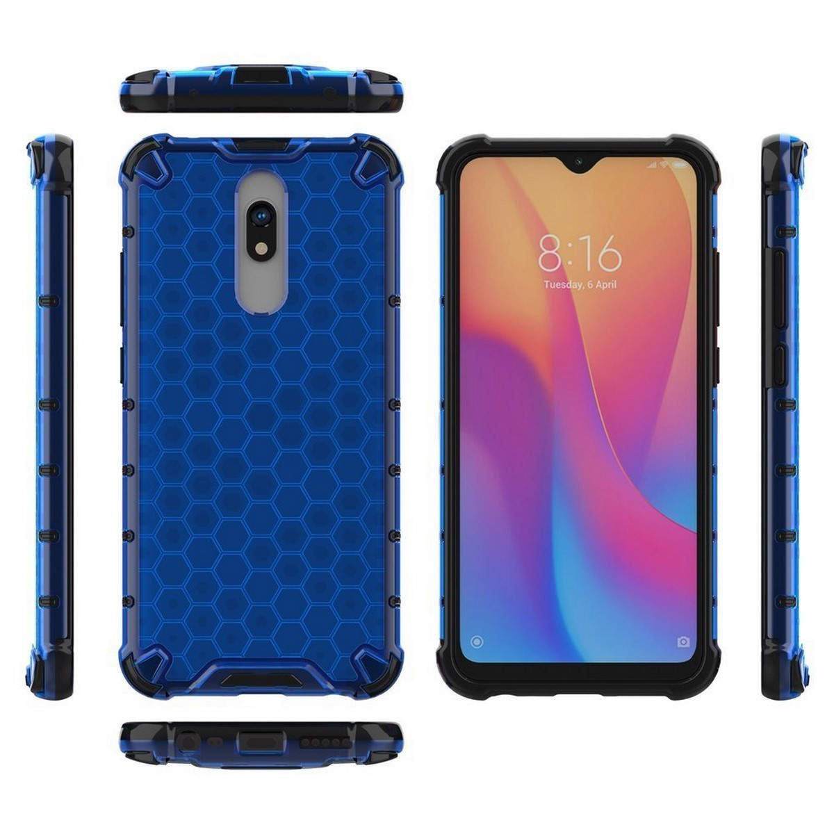 Funda Tipo Honeycomb Armor (Pc+Tpu) Azul para Xiaomi Redmi 8 / Xiaomi Redmi 8A