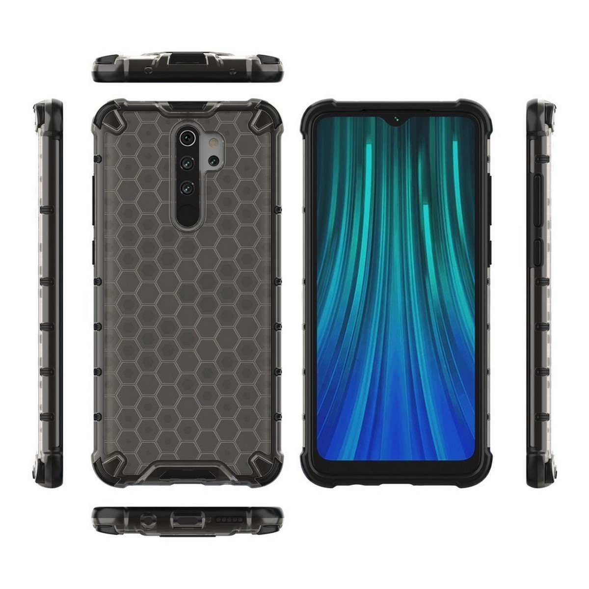 Funda Tipo Honeycomb Armor (Pc+Tpu) Gris para Xiaomi Redmi Note 8 Pro