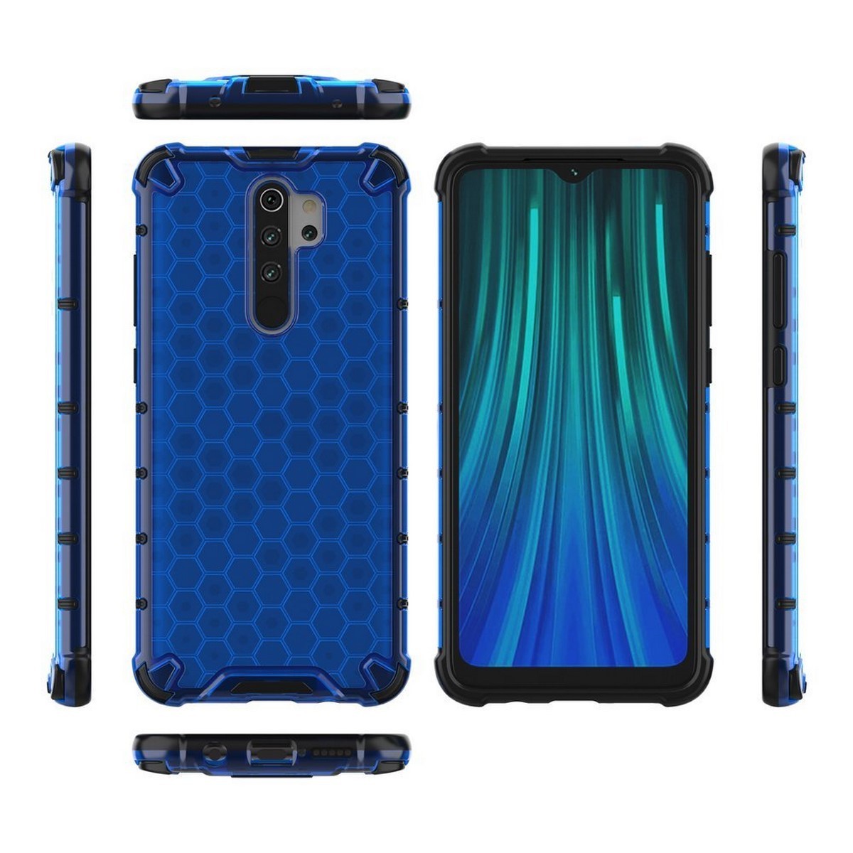 Funda Tipo Honeycomb Armor (Pc+Tpu) Azul para Xiaomi Redmi Note 8 Pro