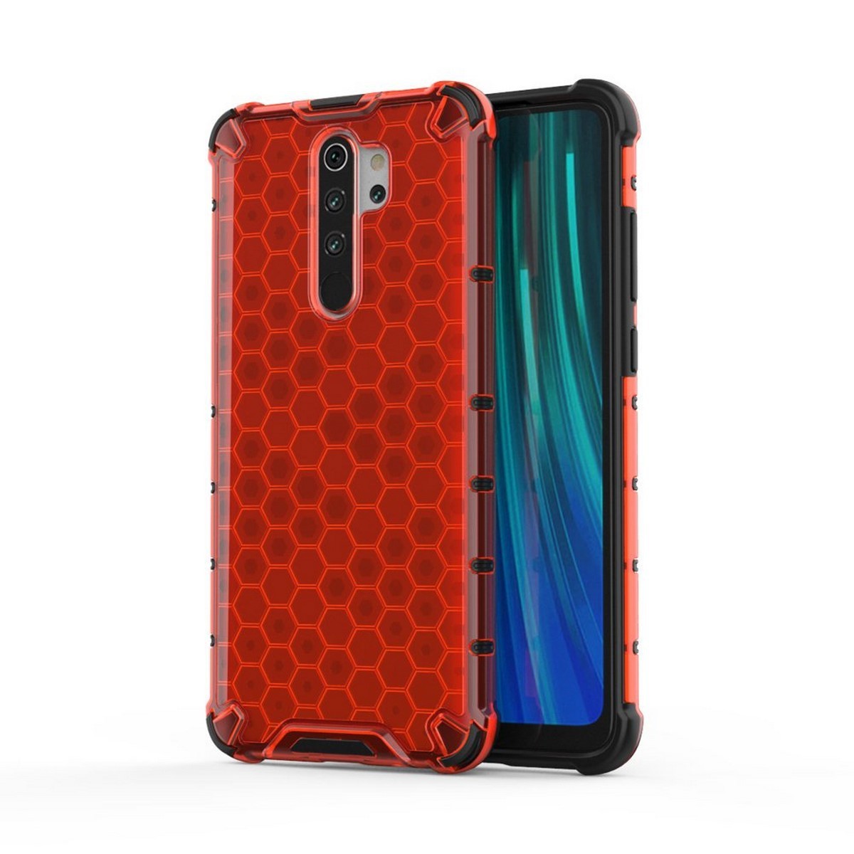 Funda Tipo Honeycomb Armor (Pc+Tpu) Roja para Xiaomi Redmi Note 8 Pro