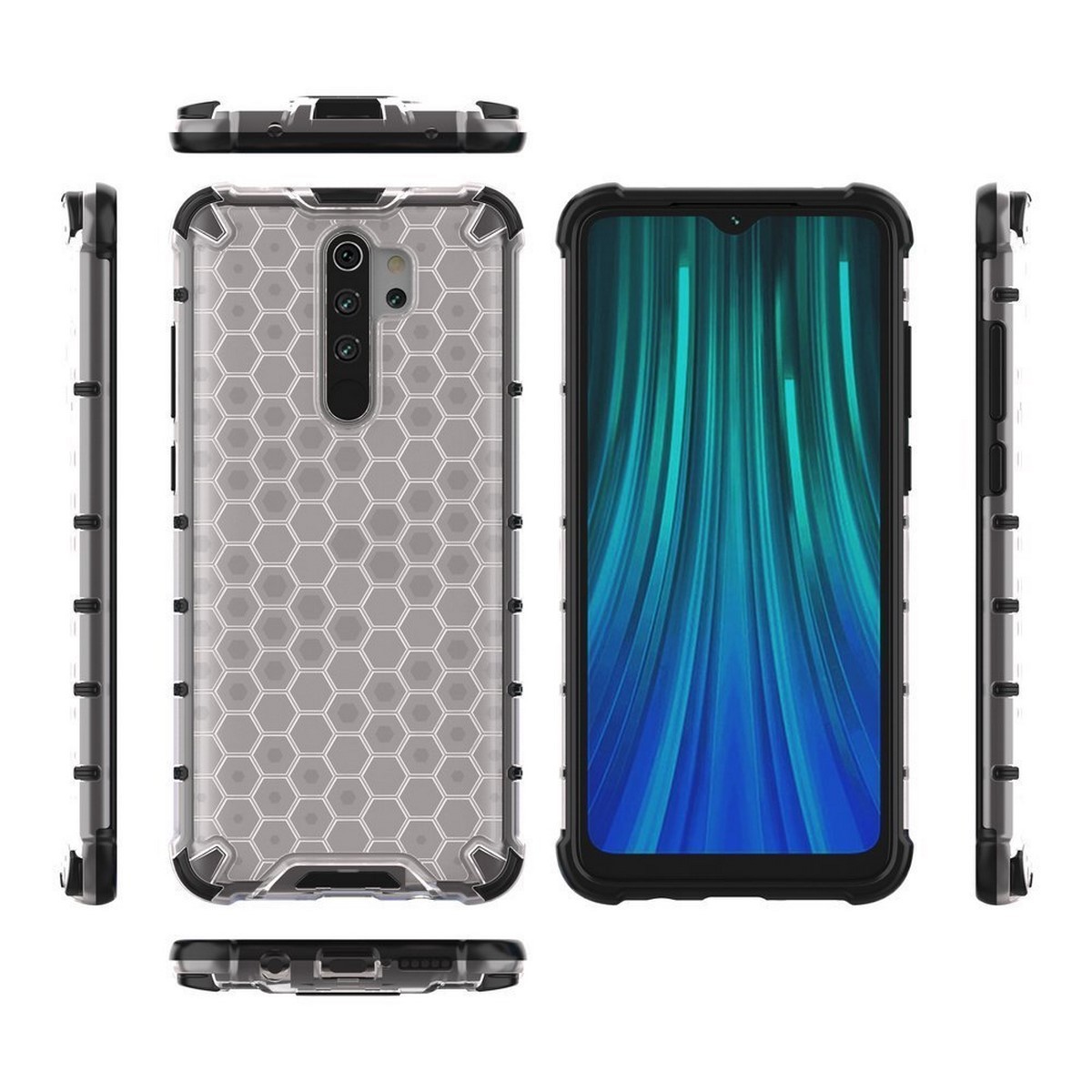 Funda Tipo Honeycomb Armor (Pc+Tpu) Transparente para Xiaomi Redmi Note 8 Pro