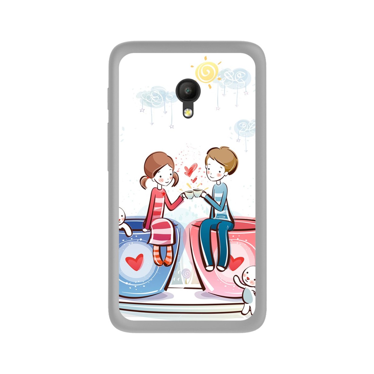 Funda Gel Tpu para Orange Rise 51 / Alcatel Pixi 4 (5") 4G / Vodafone Turbo 7 Diseño Cafe Dibujos