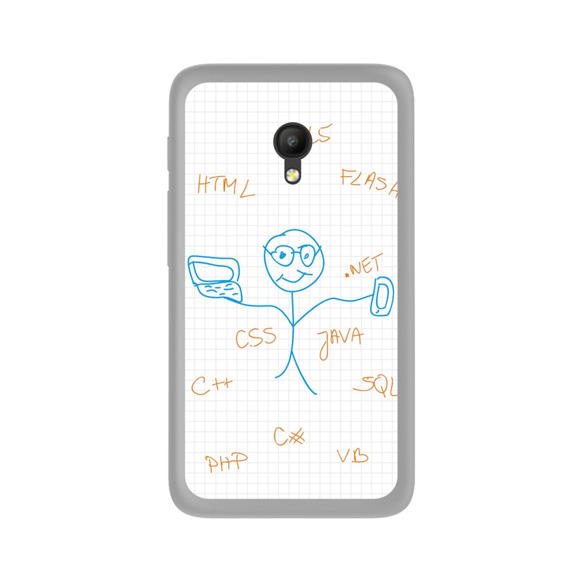 Funda Gel Tpu para Orange Rise 51 / Alcatel Pixi 4 (5") 4G / Vodafone Turbo 7 Diseño Informatico Dibujos