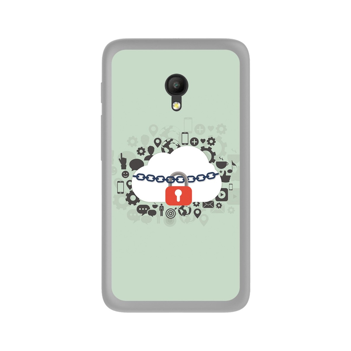 Funda Gel Tpu para Orange Rise 51 / Alcatel Pixi 4 (5") 4G / Vodafone Turbo 7 Diseño Nube Dibujos